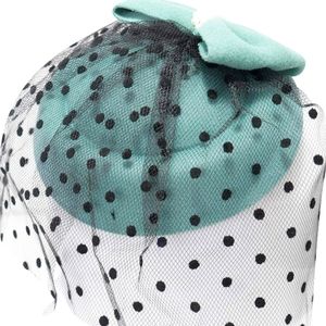 Pretty Classic 3 PC Green Polka Dot Pillbox Fascinator